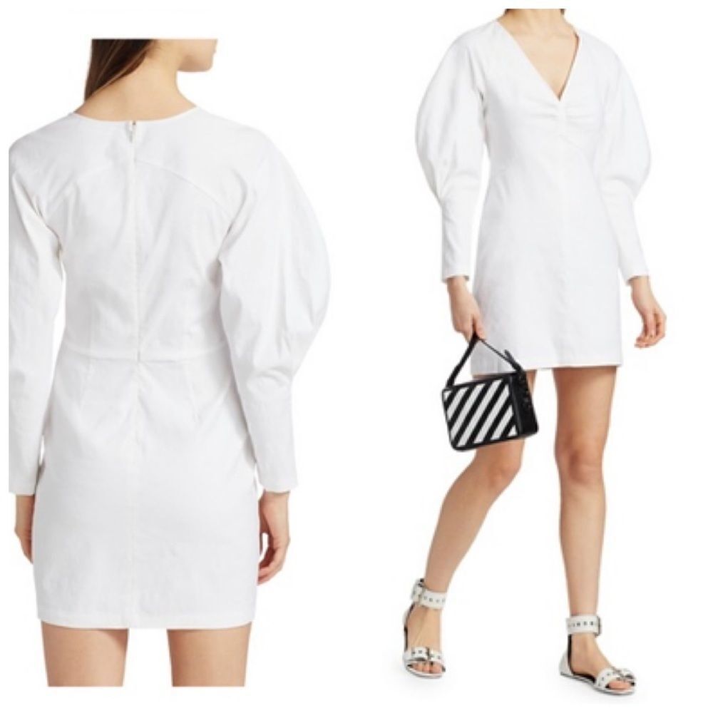 A.L.C. Puff Sleeves White Mini Barbie Dress size 2 NWT